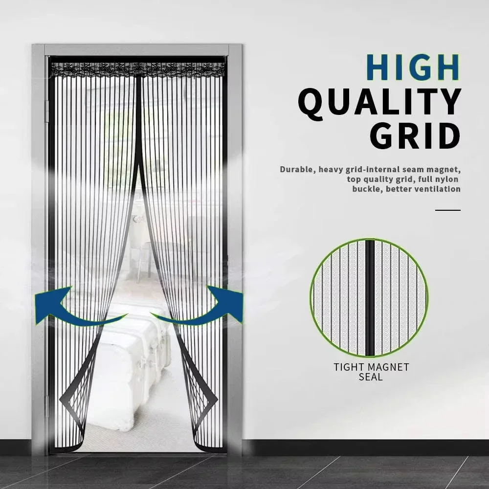 Portable Magnetic Mosquito-Proof Door Curtain Automatic Closing Windproof Design And Fly Must-Have Summer