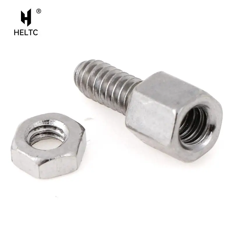 10Sets 5+7mm Metal Header Plate Bracket Stud Bolt & Nut Nuts Screw D-Sub VGA DB9 DB15 DB25 RS232 COM Serial