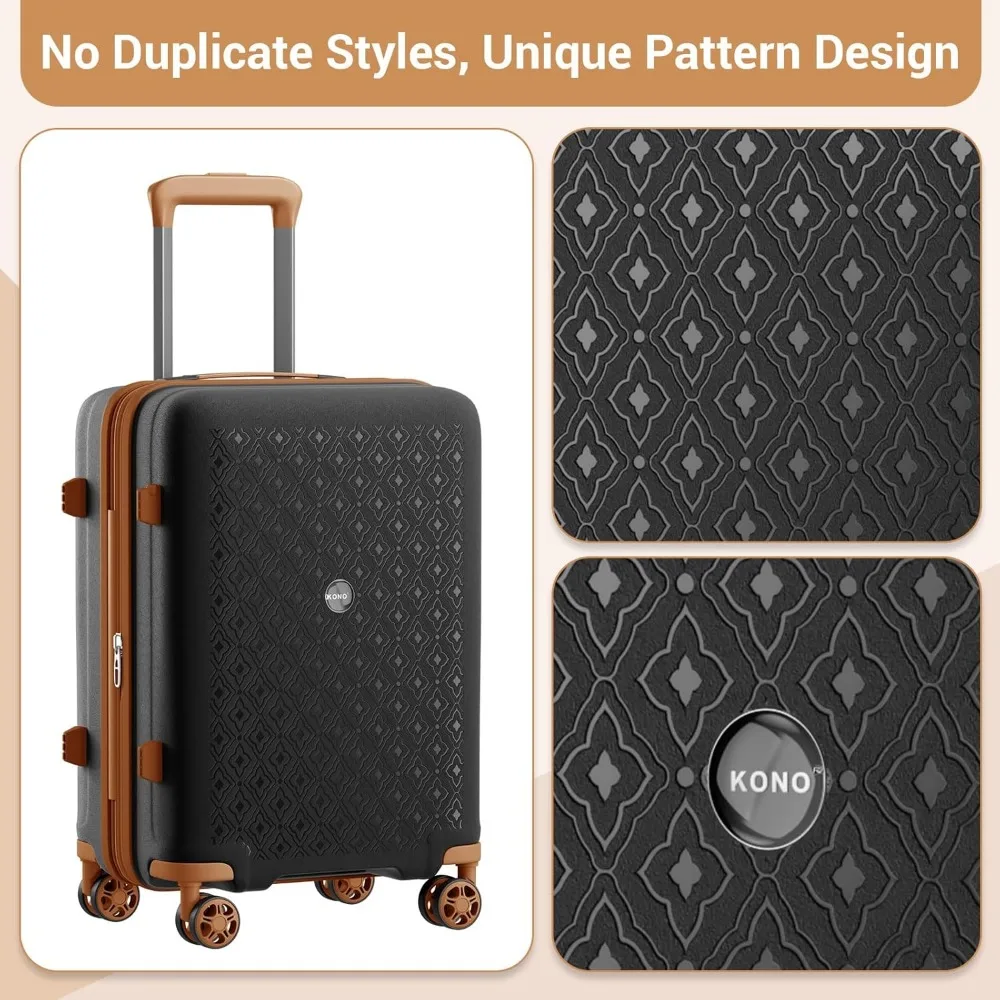 Large Capacity 24 Inch Expandable Hard Shell Luggage with Hidden Cup Holder, TSA Lock, and Lightweight Suit for Easy Travel