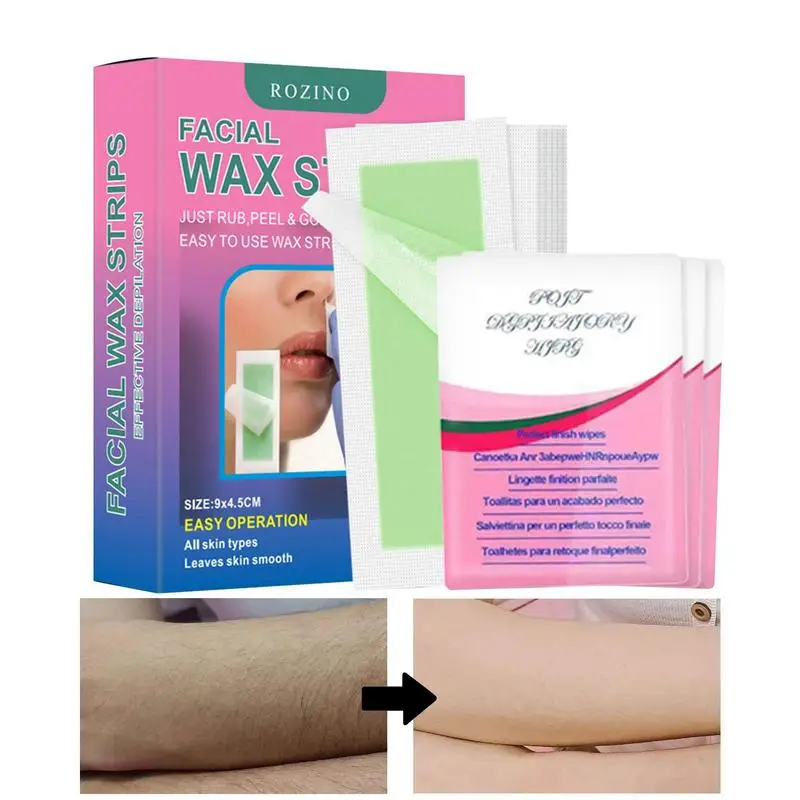 Body Wax Strips 30Pcs Face Hair Remover With Beeswax Long-lasting Hair Removal Waxing Products At Home Waxing Kit For Women