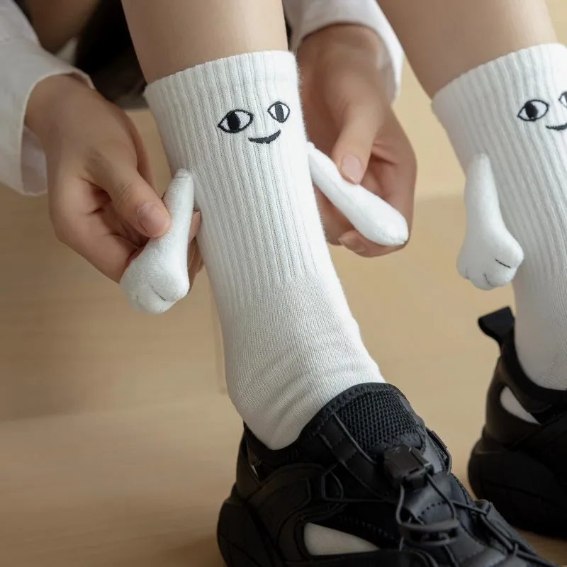 

Couples Holding Hands Long Socks Magnetic Attractive Cute Feet Holding Socks Funny Personality Iron Absorbent Medium Tube Socks