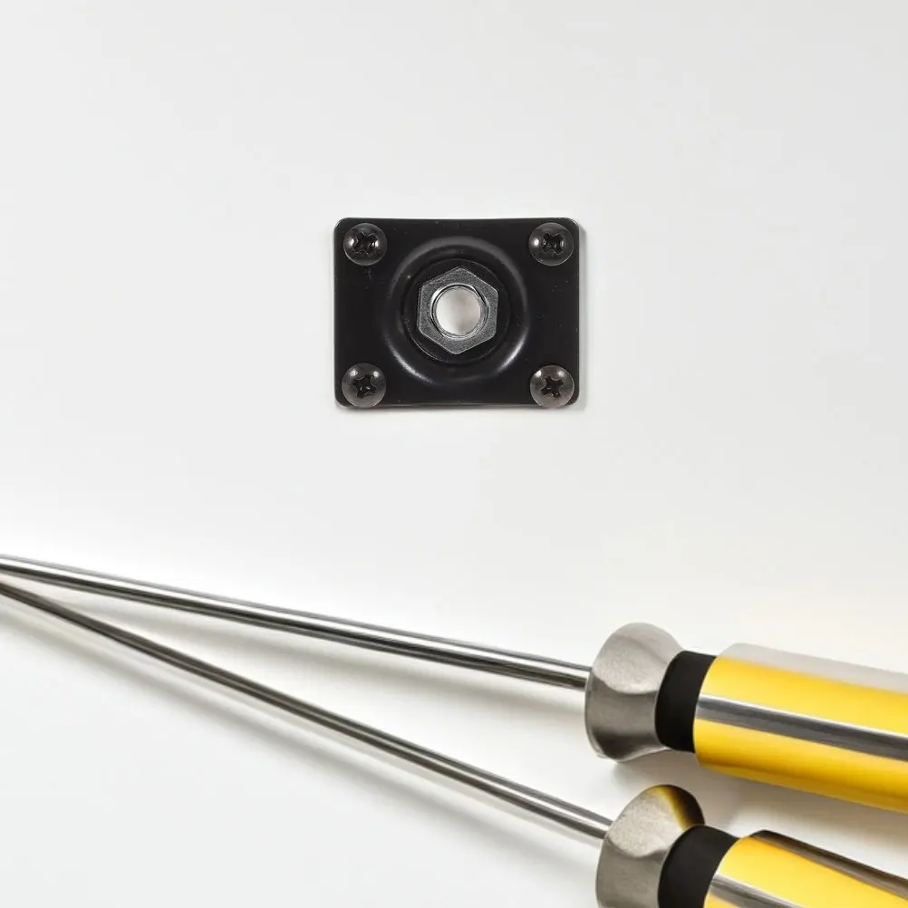 4Pcs Rectangle Output Jack Plate Metal Black Guitar Input Jack Socket for Electric Bass Guitar Accessories Parts Set