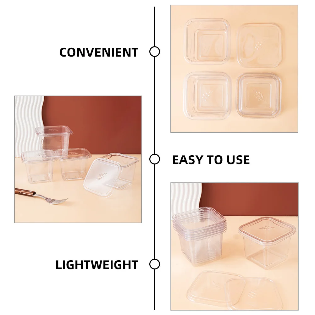 50Pcs Clear Cake Containers Mini Dessert Boxes Cupcake Biscuit Storage Reusable Sturdy Party Favor Packaging Mini Cake Boxes