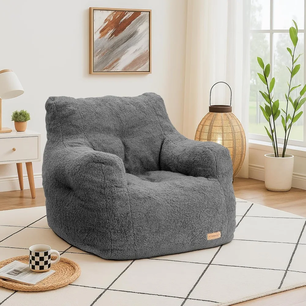 

Bean Bag Chair with Filler, Bean Bag Sofa with Tufted Soft Stuffed Filling, Fluffy and Lazy Sofa, Comfy Cozy BeanBag Chairs with
