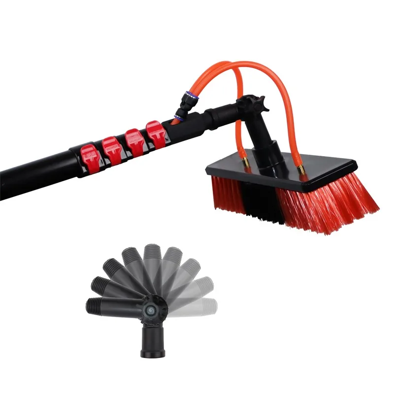 Adjustable 4.6m Aluminum Feed Water Telescopic Pole Kit Eco-Friendly Flap Solar Panel and Window Cleaning Brush