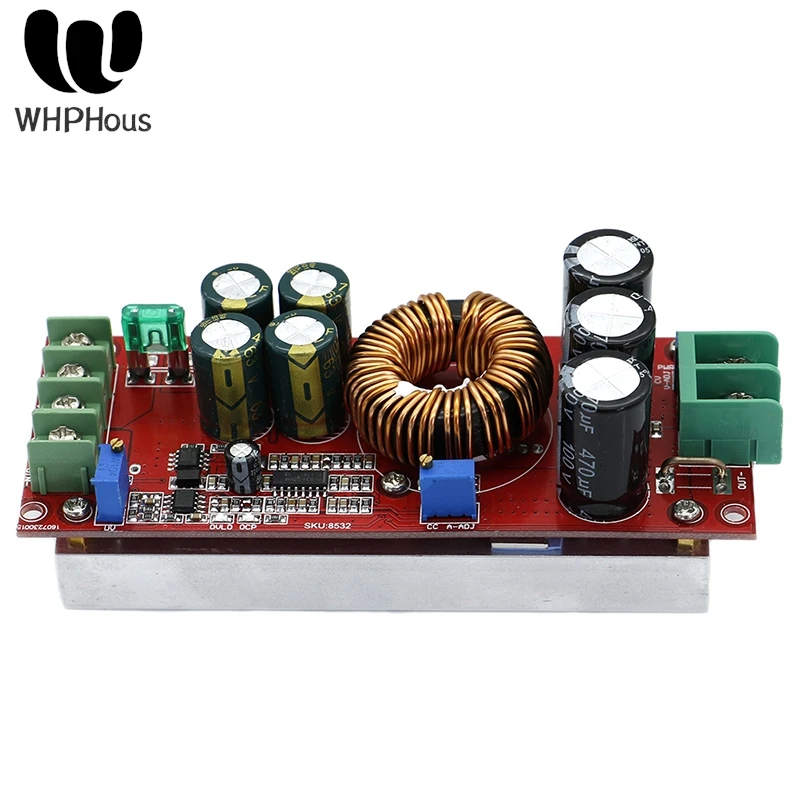 1PCS DC-DC Converter 20A 1200W Step Up Step Down Buck Boost Module 8-60V To 12-83V Adjustable Charging Power Module 