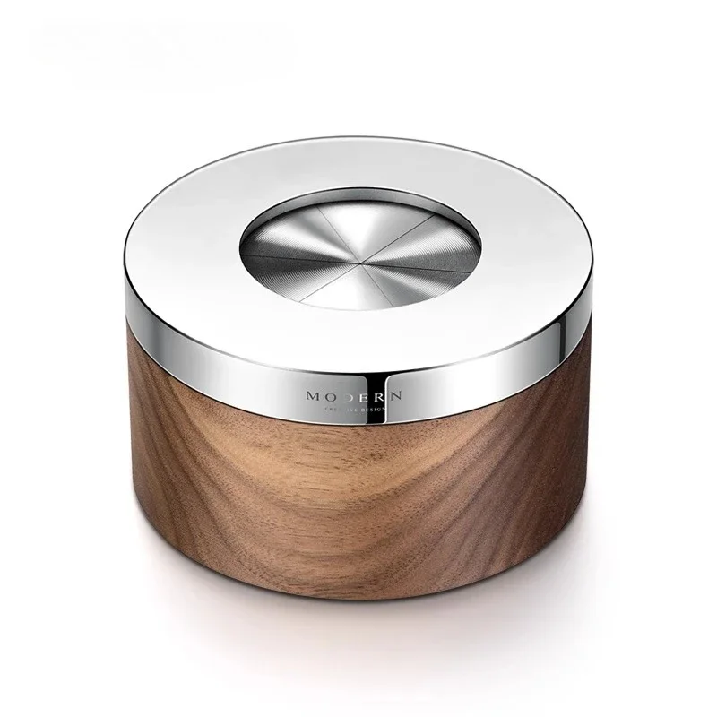 Stainless Steel Ashtray Fashion Home Decoration Creative Personality Trend Closed Lid Anti-fly Ash Gift Household Goods