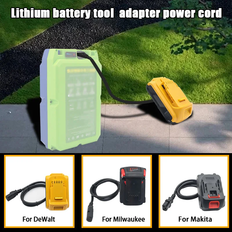 Lithium Battery Tool Adapter Cabo de Alimentação para Dewalt Milwaukee Makita 18v 20v Connect Lead Acid Battery dc 21v