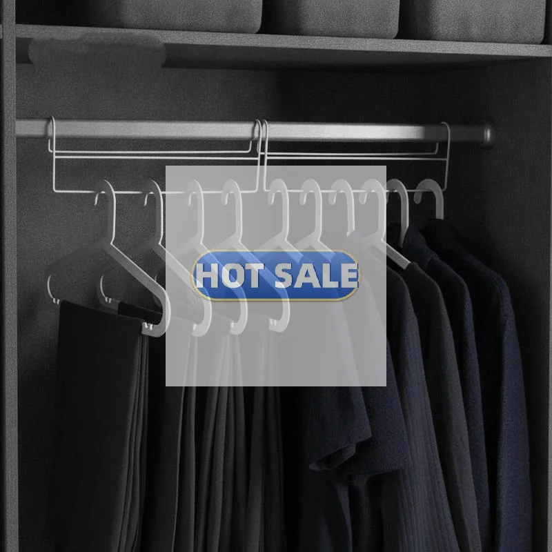 Space Saving Closet Hanger Organizer Metal Iron High Low Staggered Multi Function Wardrobe Clothes Hanger Rod Home