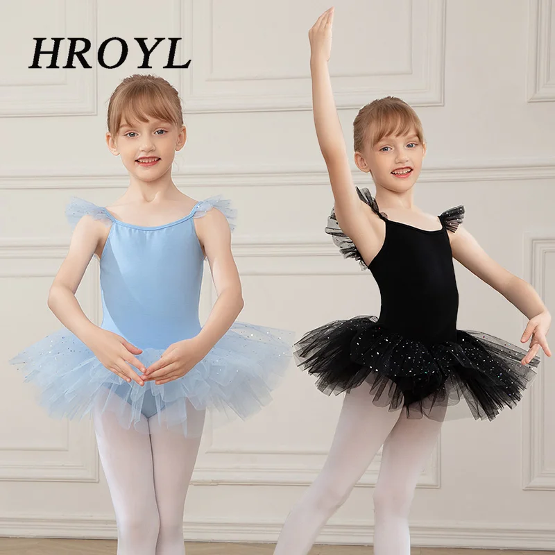 Robe Tutu de Ballet pour filles, justaucorps de Ballet pour enfants, vêtements de danse avec jupe, vêtements de danse de gymnastique, vêtements de ballerine à manches courtes