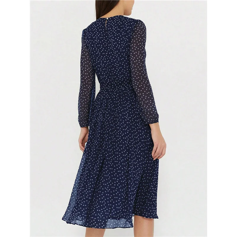 CYL-Mulheres 2025 outono casual manga comprida gola redonda evasê flowy floral boho vestidos maxi para convidados de casamento