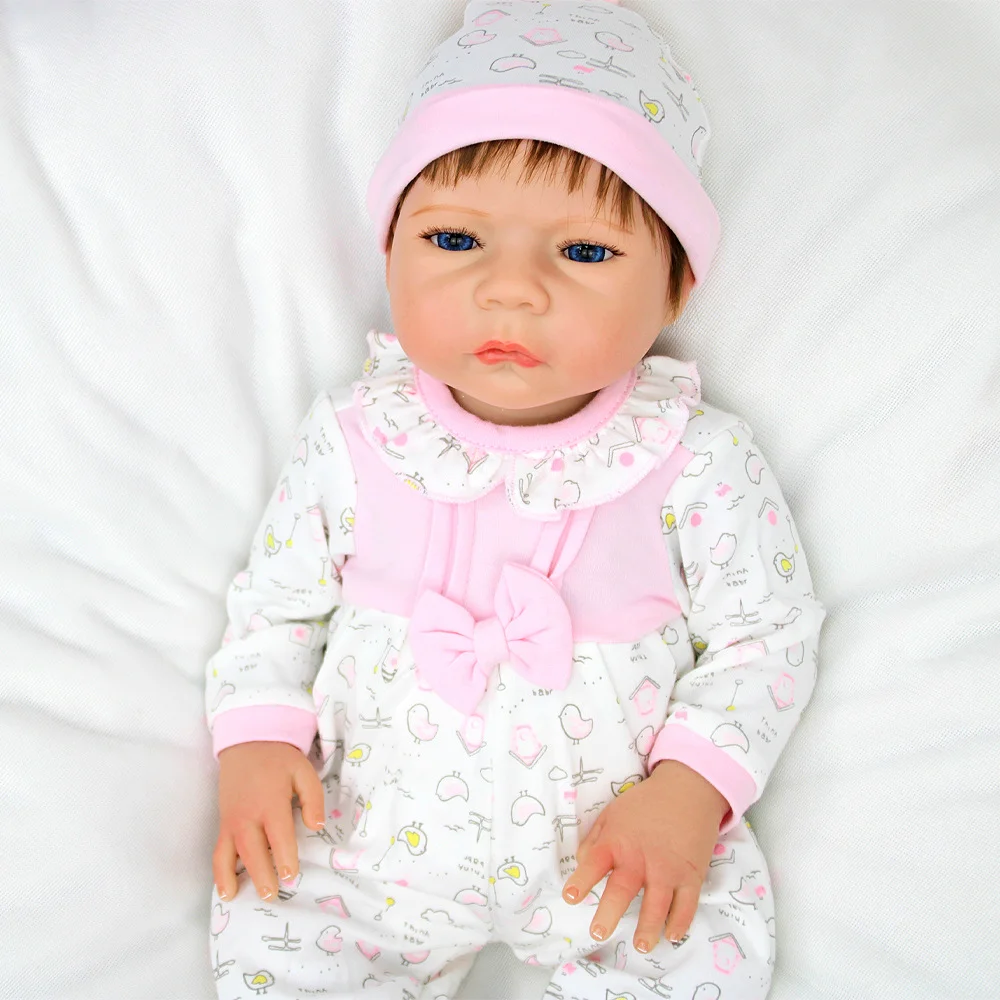 Muñeca Reborn de vinilo suave de 46cm, piel pintada en 3D, venas visibles biónicas, se puede cambiar libremente W-018SFY