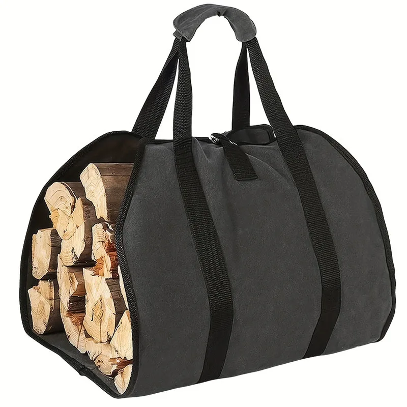Sac de rangement de bois de chauffage de grande capacité, porte-bûches en bois étanche et résistant 