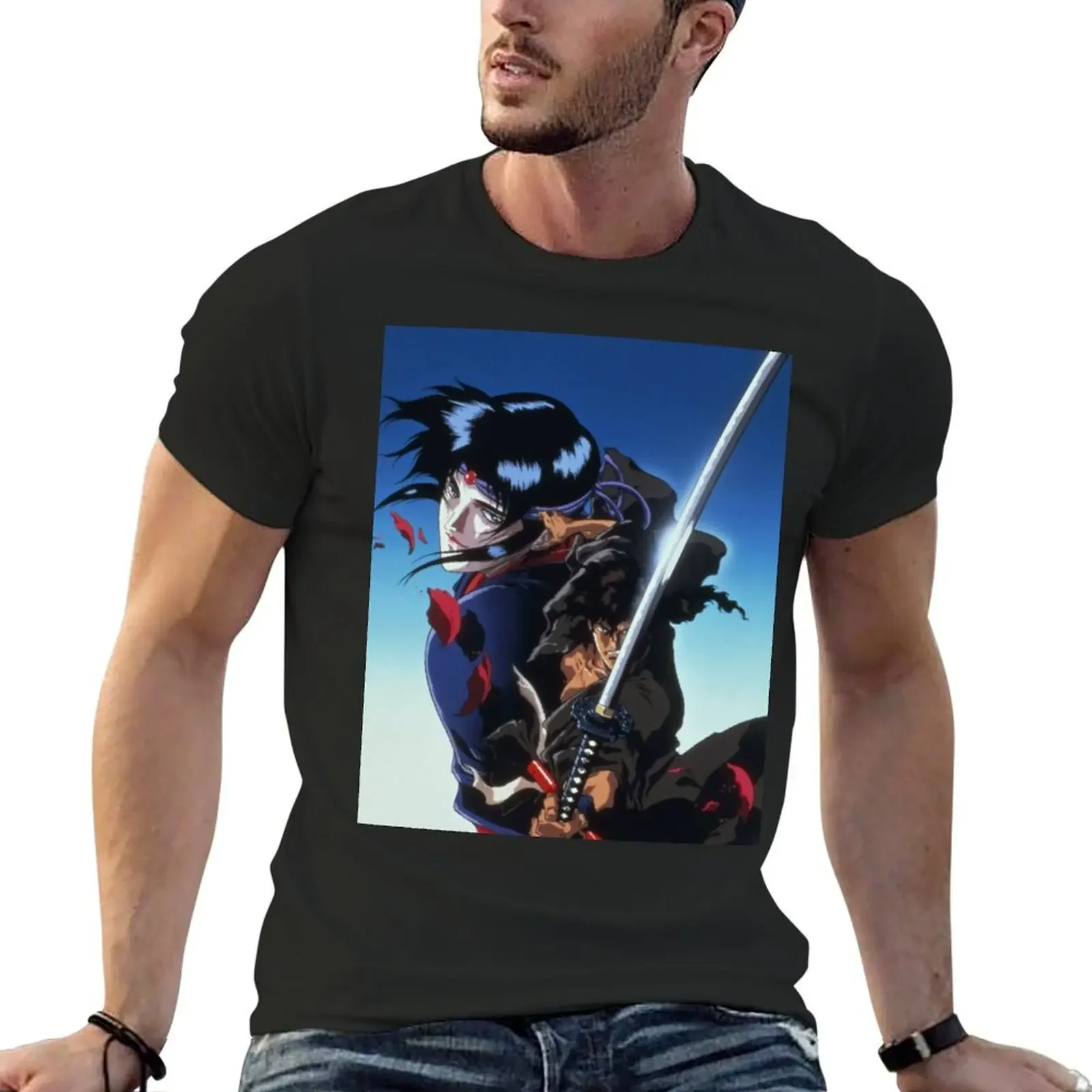 Ninja scroll T-Shirt T-shirts oversize gifts for boyfriend oversized blacks men clothings