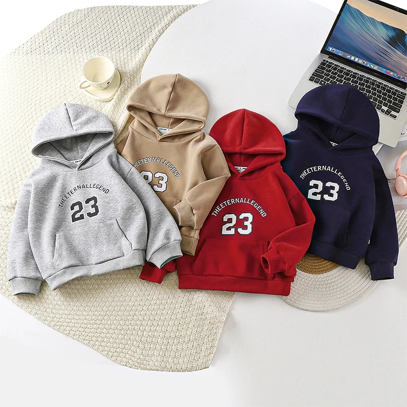 Frühling Herbst Neue Jungen Kapuzenpullover 2-12 Jahre Kinder Mode Buchstabendruck Pullover Lässige Oberteile Teenager Kinderkleidung – Detail 1