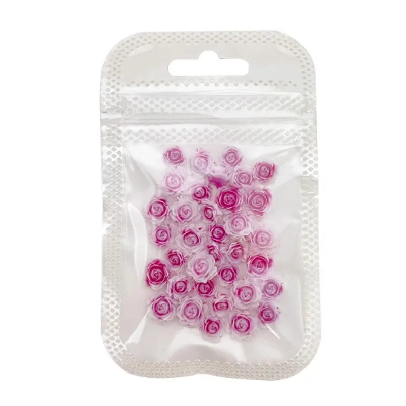 TSZS-3D Resina Rose Rhinestone Nail Art Charms, Decoração de unhas, Acessório Jóias DIY, Mix, Rosa, Roxo, Verde, 50pcs