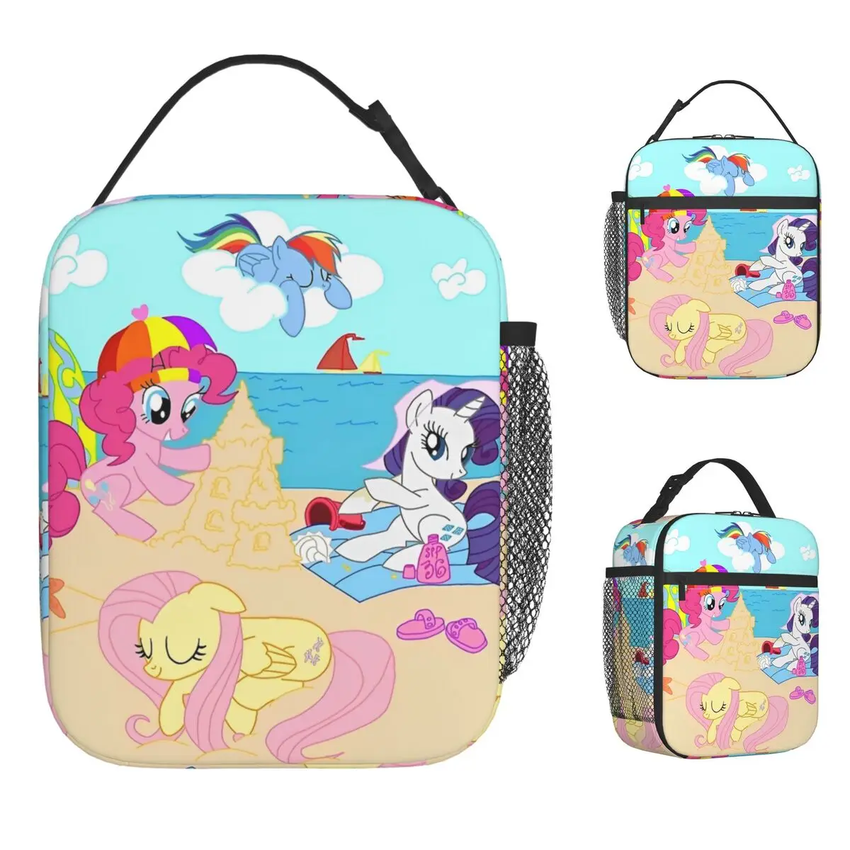 

Изолированные сумки для обеда Ponies, многоразовая сумка-холодильник Контейнер для обеда Ponies Friendship is Magic Большая сумка для хранения еды