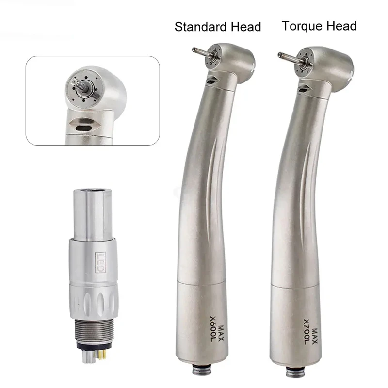 Dental Lab Equipment X600L X700L High Speed Ceramic Bearing Handpiece Air Turbine Standard Push Button Head With Optic Fiber