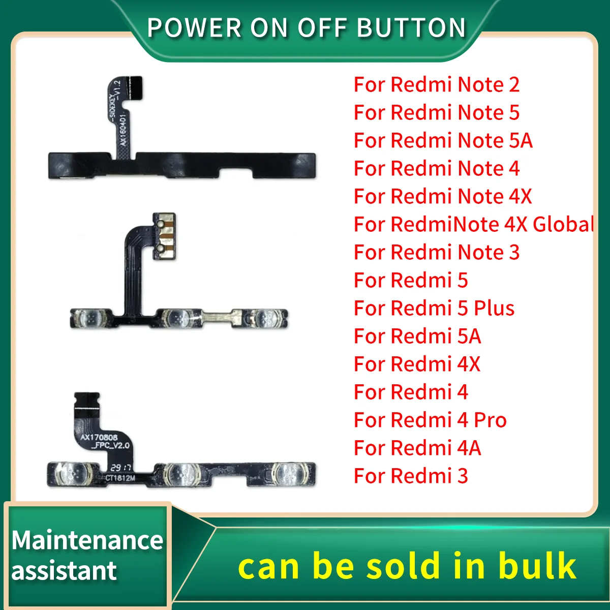 Power On Off Button For XiaoMi Redmi Note 5 5A 4 4X 4A 3 2 Pro Plus Volume Ribbon Switch Key Control Flex Cable