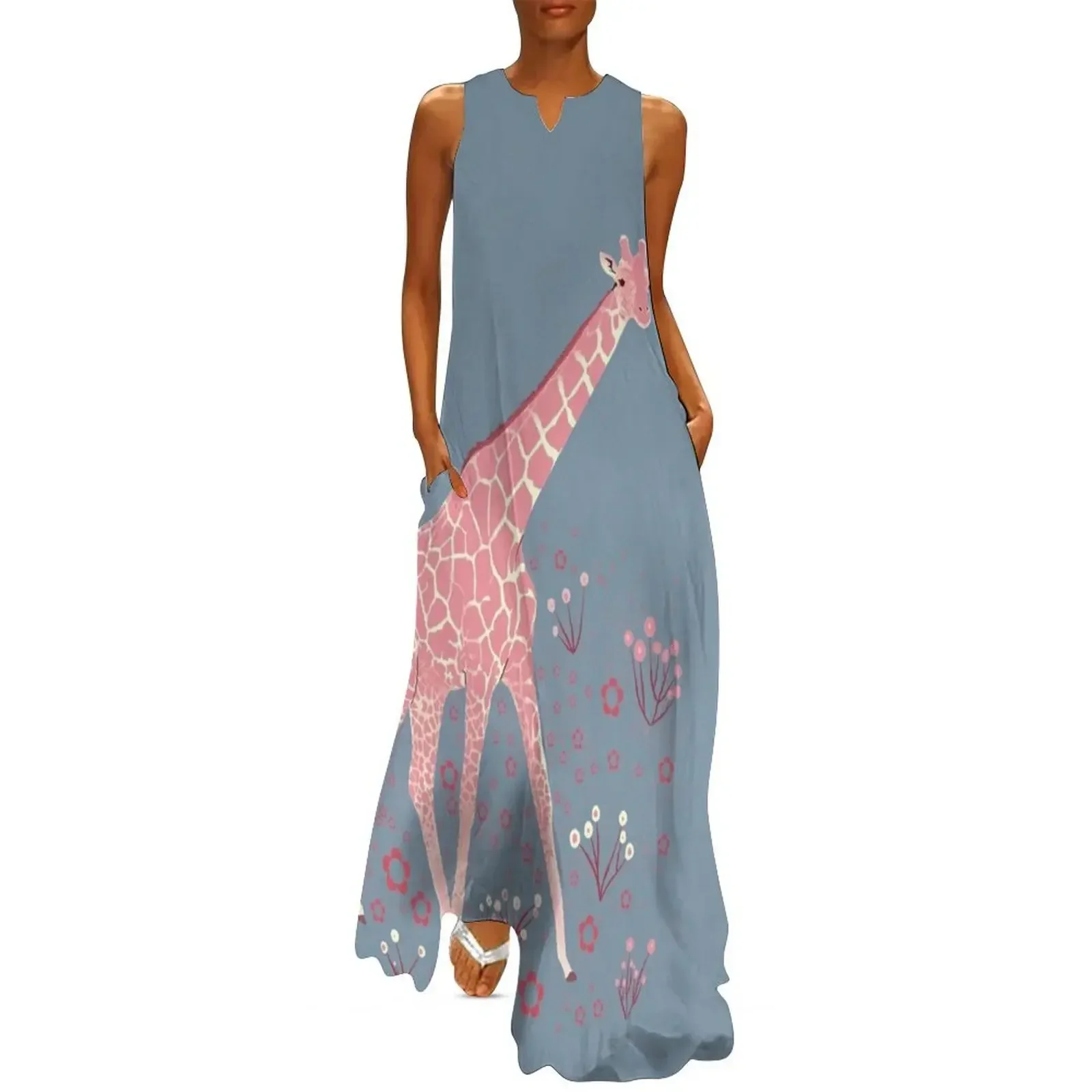 

Pink giraffe Long Dress women's clothing trend 2025 summer dress women 2025 Long dress sexy