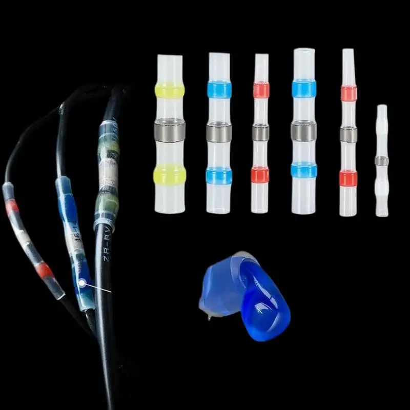 6.Heat Shrink Welding Ring Terminals Connectors Set, 100 Pieces with Waterproof Solder Seal and Wire Insulation Tube