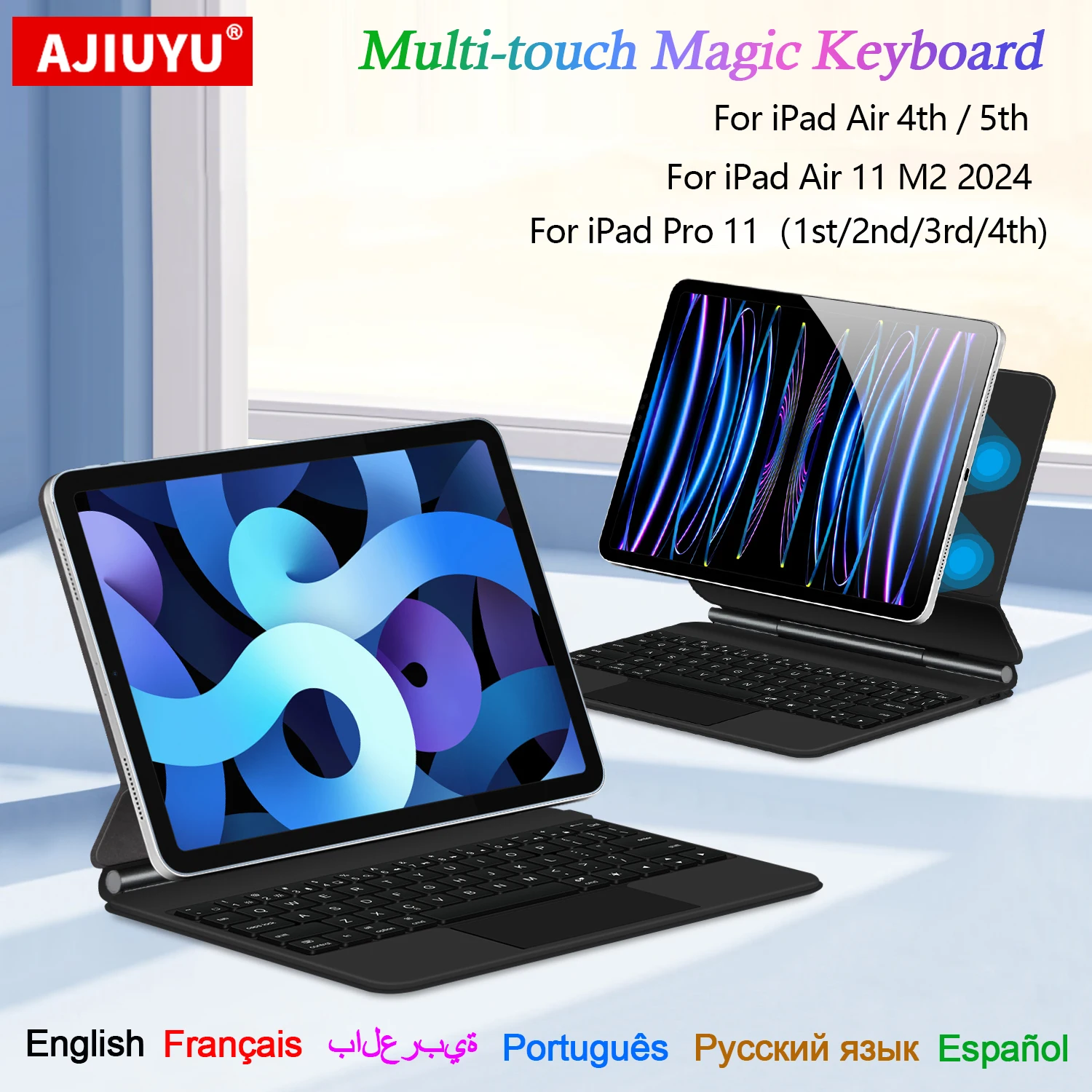 

Magnetic Magic Keyboard With Multi-Touch For iPad Air 11 M2 iPad Pro 11 Inch 2018-2022 1st 2nd 3rd 4th Air5 4 Smart Cover Folio