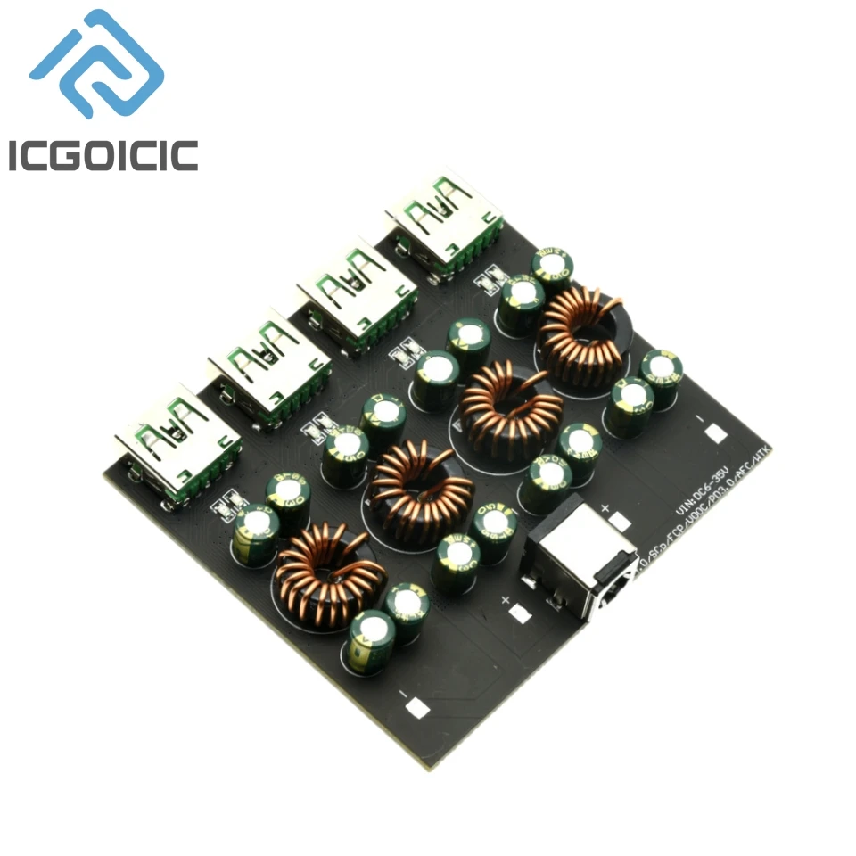 QC4.0 QC3.0 1 2 4 Way USB Type-C Mobile Phone Quick Charge Adapter 6-35V Step Down Buck Boost Module SW3518 / SW3516 For Huawei