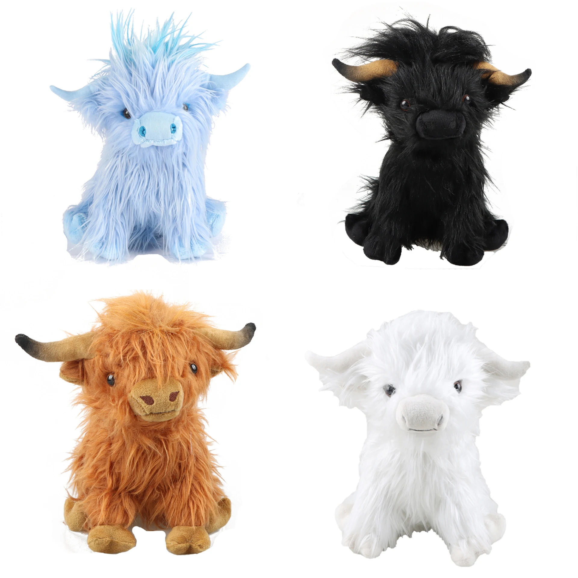 Cute Highland Cow plush toys. Animal bison plush doll are soft but not easily deformed.Plush room decoration birthday gift