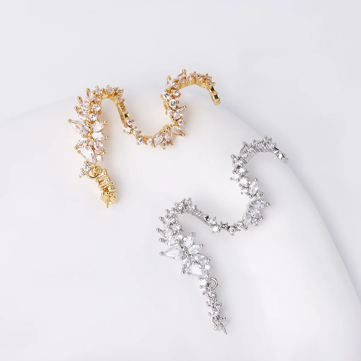 

1 шт., позолоченные 18-каратные циркониевые бусины-разделители в форме змеи, подвесные жемчужные пустые опорные ожерелья, кулон, ювелирные изделия своими руками, аксессуары