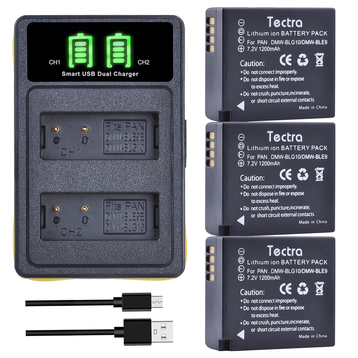 

1200mAh DMW-BLG10 BLG10PP Battery + LED Dual Charger for Panasonic LUMIX GF5 GF6 GX7 LX100 GX80 GX85 Camera