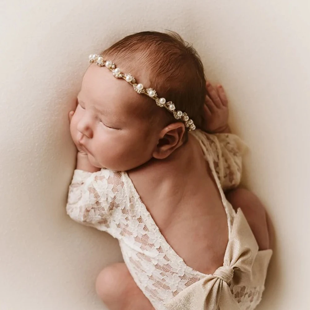 

Bow Lace Clothes Hairband Newborn Photography Backdrop Infant Girl Outfit Baby Props Boy Photoshoot Outfits for Headband