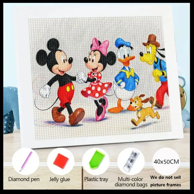 

1 шт. 5D DIY Полный дрель Набор для алмазной живописи, милый мультфильм «Друзья Диснея» с Микки Маусом, Минни Маус, Дональд Дак, G