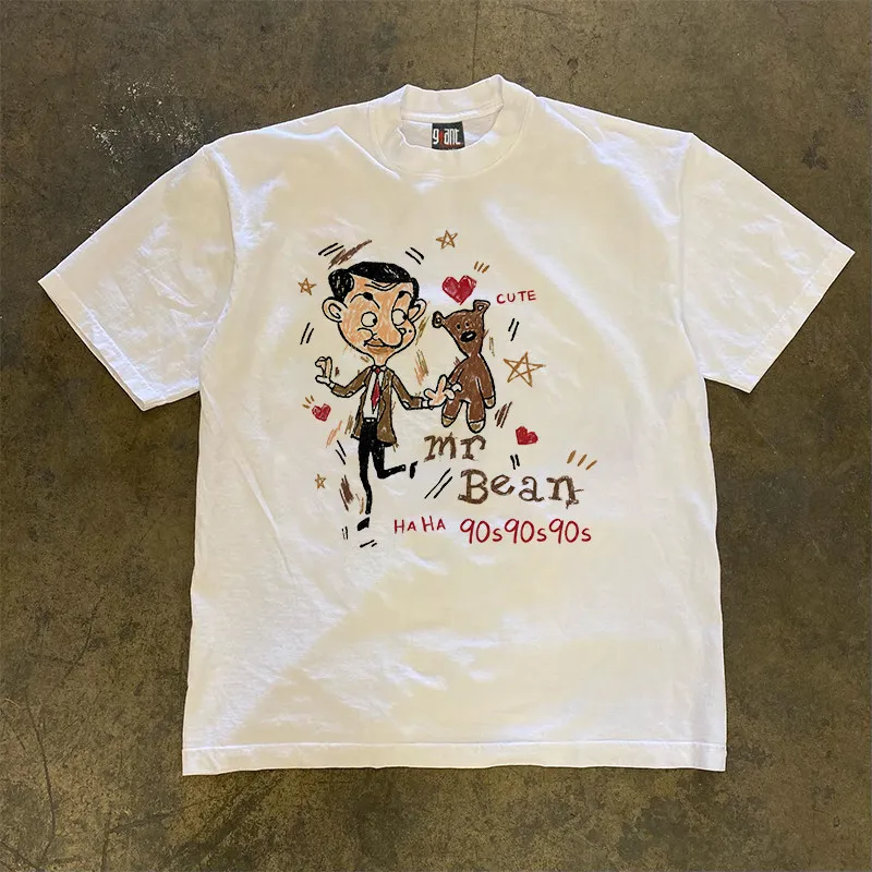Pure Cotton Double Thread Loose Fit Short Sleeve T-Shirt Unisex Youth Fashion Breathable Summer Top for Couples