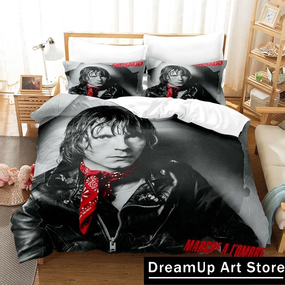 Hip Hop Renaud Séchan Bedding Set Cartoon Anime three-piece set Adult Kid Bedroom Duvetcover Sets 3D Kawaii