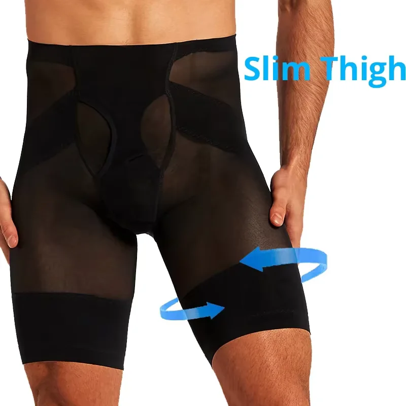 Men Tummy Control Shorts High Waist Slimming Shapewear Belly Trimmer Body Shaper Leggings Underwear Compression Panties Boxer