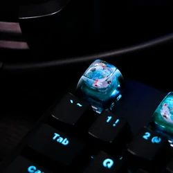 1 piece Handmade Good Luck Koi Carp Custom Artisan Resin Keycaps DIY Gamer Mechanical Backlit Keyboards MX Switch Key cap