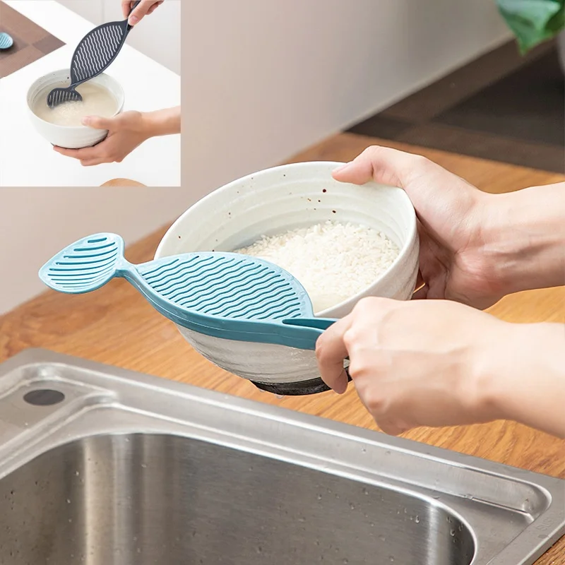 New Rice Washing Stick Tool Multi-Purpose Stirring Rice Washer With Strainer Creative Plastic Japanese Rice Cleaner Kitchen Tool