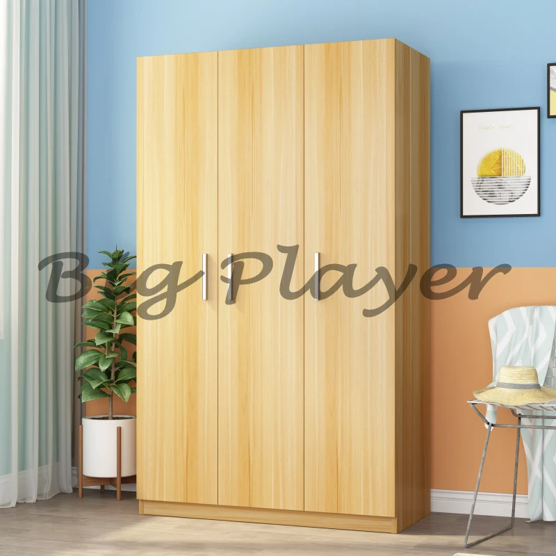 간단한 옷장, 현대적이고 미니멀하며 경제적인 단단한 나무 패널 침실, 소형 유닛 보관함, 가정용 캐비닛