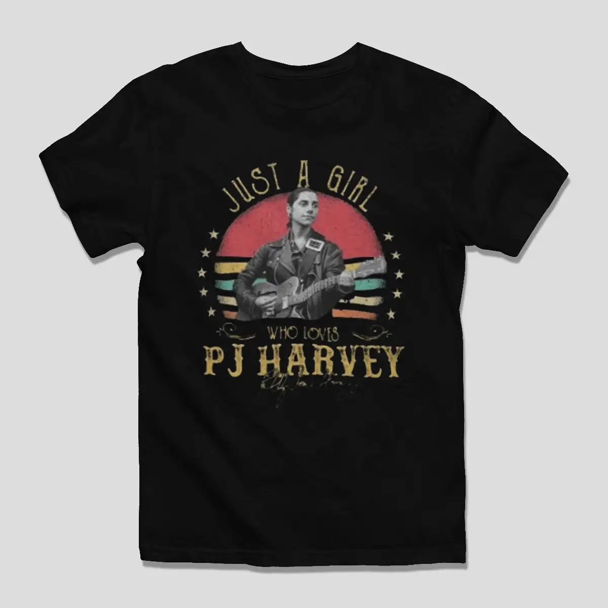 Signature Retro Vintage Just a Girl Who Loves PJ Harvey Singer Music Rock Band T Shirt