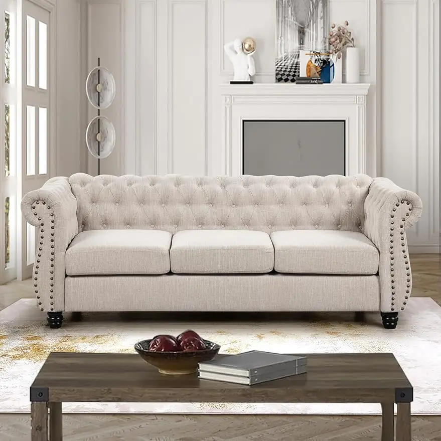 

Morden Fort Couch Oversized Sofa Comfy Deep Seat [No Sagging] Couches for Living Room Furniture Sofas