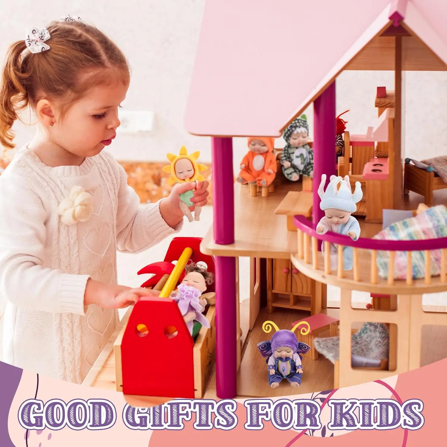 6 pièces ensemble Mini bébé poupée pâques poupée minuscule Reborn mignon bébé poupée cadeau d'anniversaire ensemble filles sommeil SJD poupée Jungle ensemble