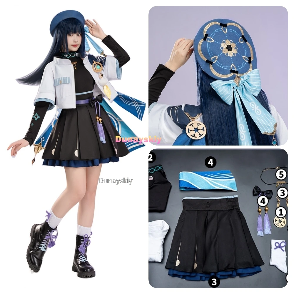 

Игра Genshin Impact Wanderer Косплей Бальное платье Jk Униформа Повседневная юбка Милый костюм Comic Con Party Wanderer Подарки на день рождения