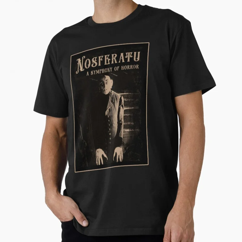 

80s Gothic Horror movie Nosferatu Vampire Scary Halloween Gift T shirt Large size Tops 100% cotton printed Clothes