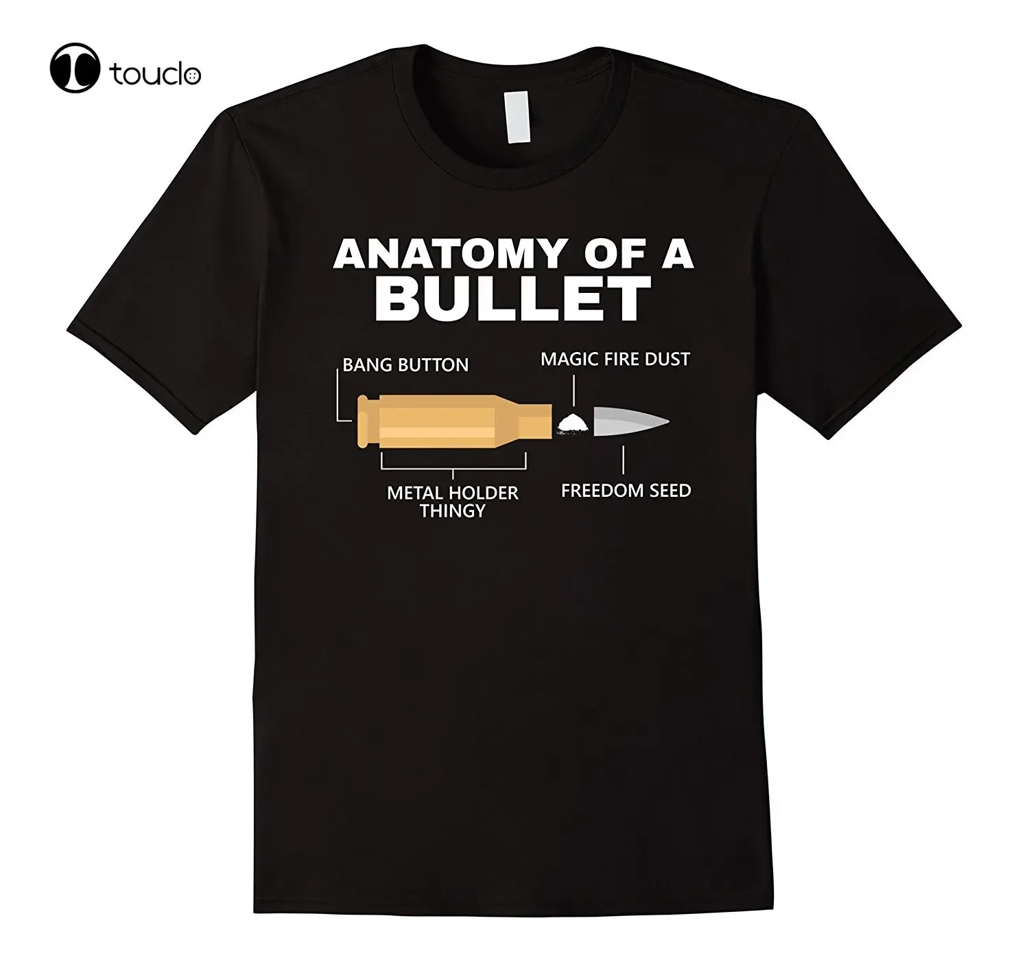 New Short Sleeve Casual Gun Shirt, Anatomy Of A Bullet Funny Gun Owner T-Shirt Summer Casual Man T Shirt Good Quality Unisex