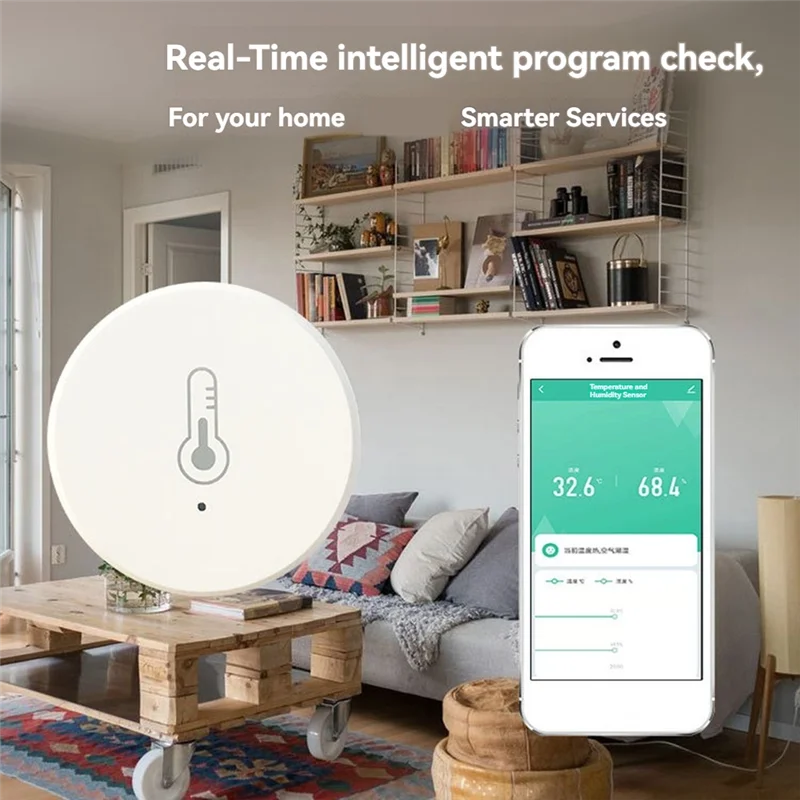 A42Z-Tuya Zigbee Temperature And Humidity Sensor Voice Control Intelligent Home Hygrometer Real-Time Monitoring