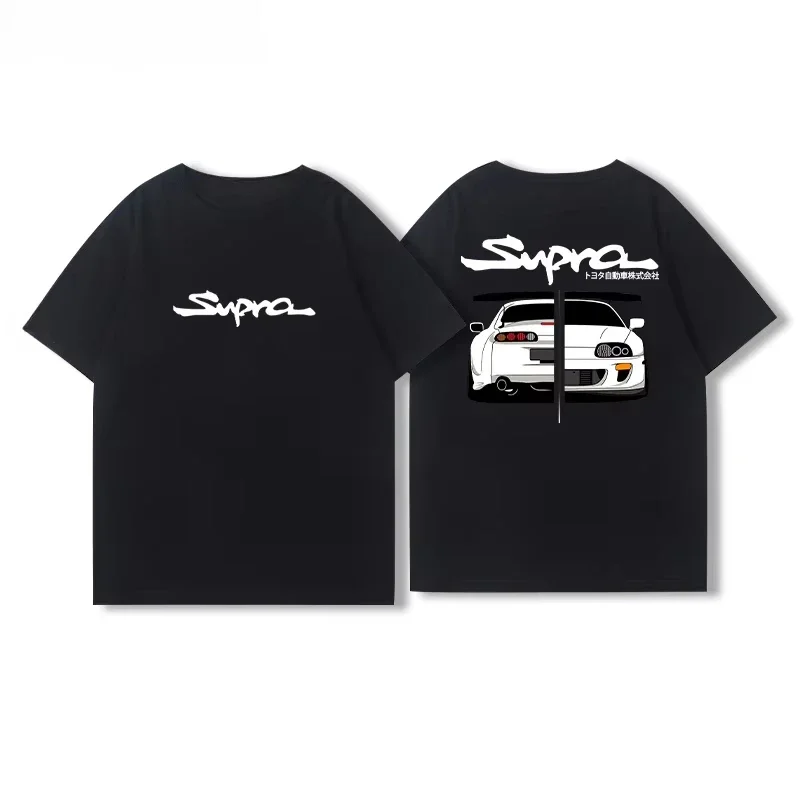 

Car JDM Modified Car Supra Bull Demon King Retro Graphic T-shirt Men's Clothes Breathable Men's and Women's Motorcycle T-shirts
