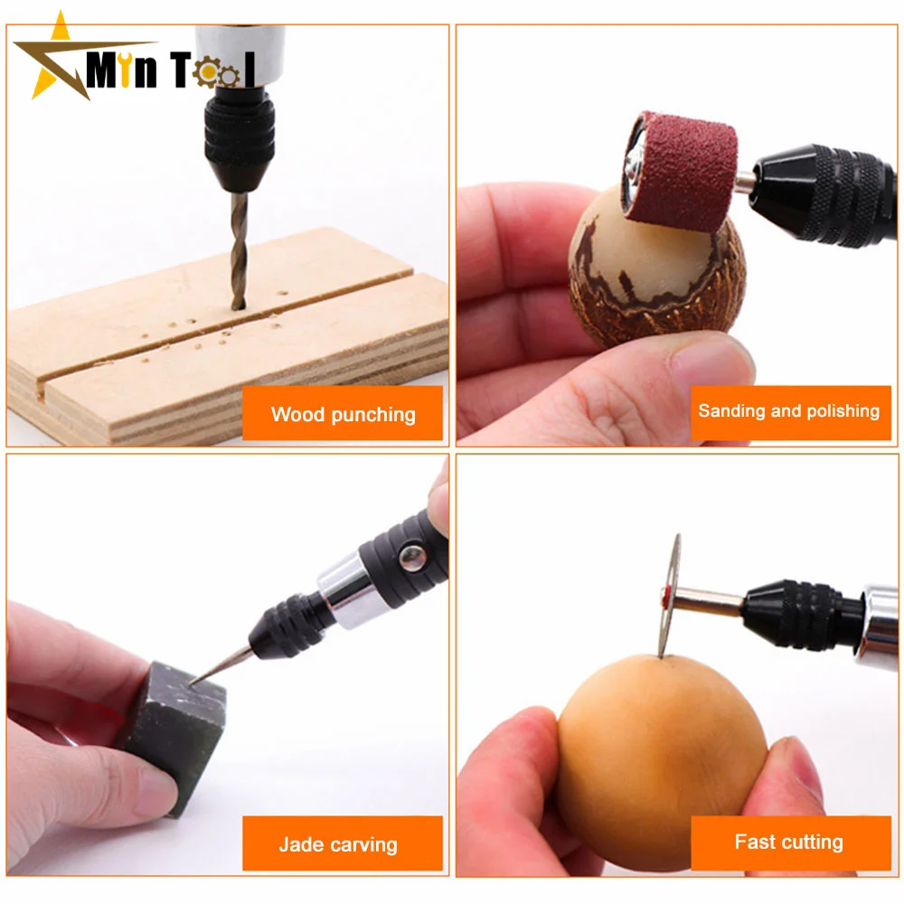 15000rpm 조정 가능한 3 속도 전기 그라인더 드릴 로터리 도구 DIY 핸드 툴 용 드릴 비트가있는 USB 조각 펜 그라인딩
