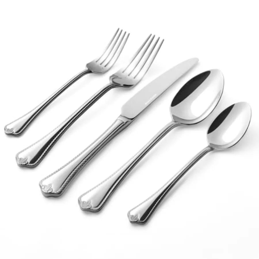 

KINGSTONE ware Set 18/10 Stainless Steel Flatware Set Cutlery Set for 6 for Kitchen Home Wedding Party Mirror Polished and Dish