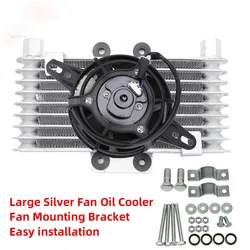 Motorcycle Universal Engine Aluminum Oil Cooler Fan Cooling Radiator 125Ml for Dirt Bike ATV High Quality Fan Oil Coole