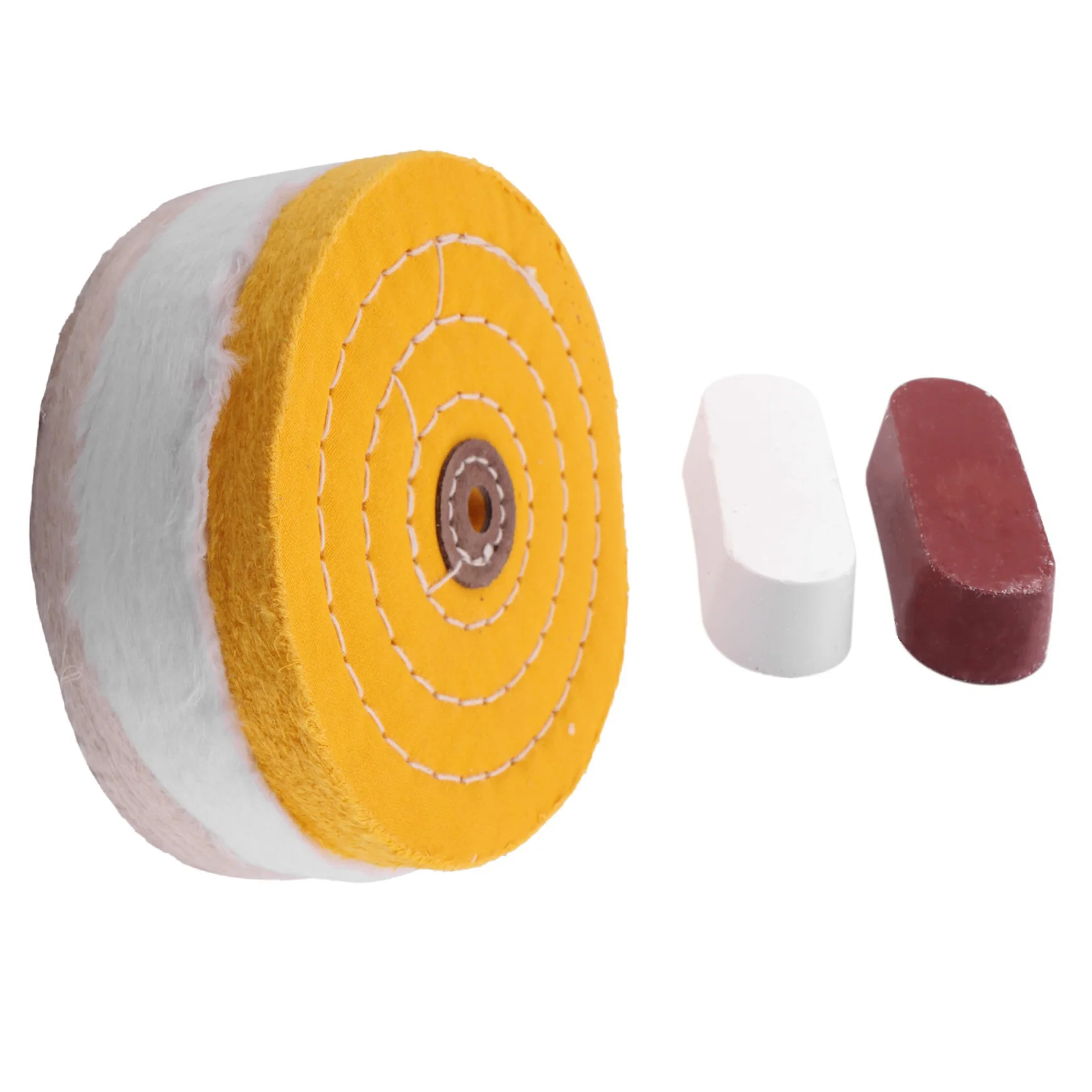 

Y51A-10Pcs 6 Inch Buffing Polishing Wheels For Bench Grinder With Polishing Compounds Kit, White And Yellow
